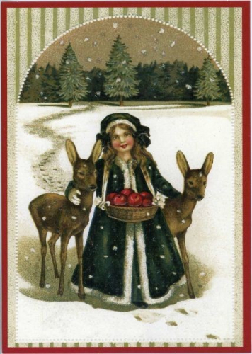 Postkarte Sortiment Weihnachten beglittert 6Wg009