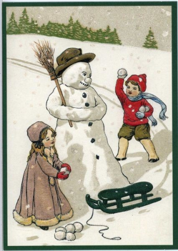 Postkarte Sortiment Weihnachten beglittert 6Wg013