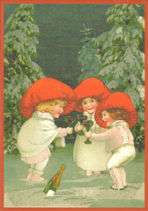 Postkarte Weihnachten beglittert 6Wg133