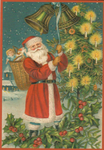 Postkarte Weihnachten beglittert 6Wg127