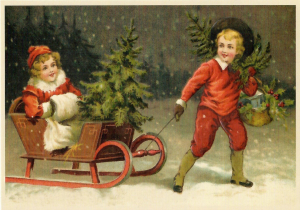 Postkarte Weihnachten geprägt 6Wp048