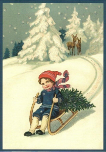 Postkarte Sortiment Weihnachten beglittert 6Wg135