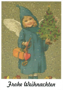Postkarte Sortiment Weihnachten beglittert 6Wg148