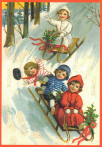 Postkarte Sortiment Weihnachten beglittert 6Wg172