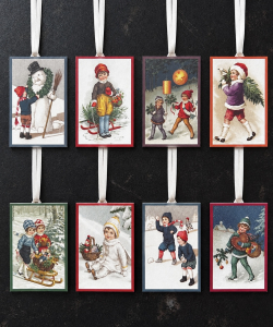Weihnachtsanhänger A7 - Kinder im Winter, 8 Motive