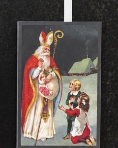 Weihnachtsanhänger A11/5 Nikolaus schenkt