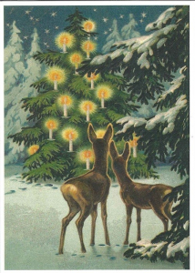 Postkarte Sortiment Weihnachten beglittert 6Wg008